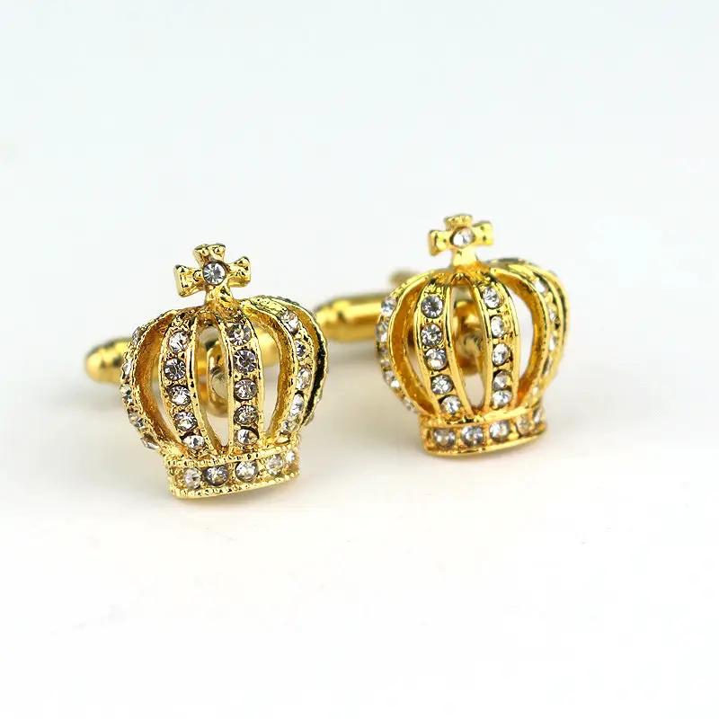Classic Diamond Crown Shape Cufflinks For Men by GJG Denim