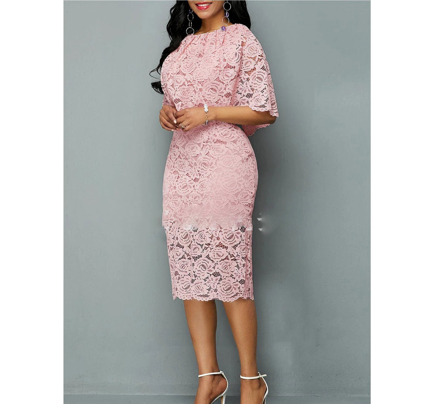 African Lace Dresses For Women Fashion New Africa Sexy Wedding Outfit 4XL 5XL Plus Size Maxi Dress Dashiki Ankara Robe by GJG Denim