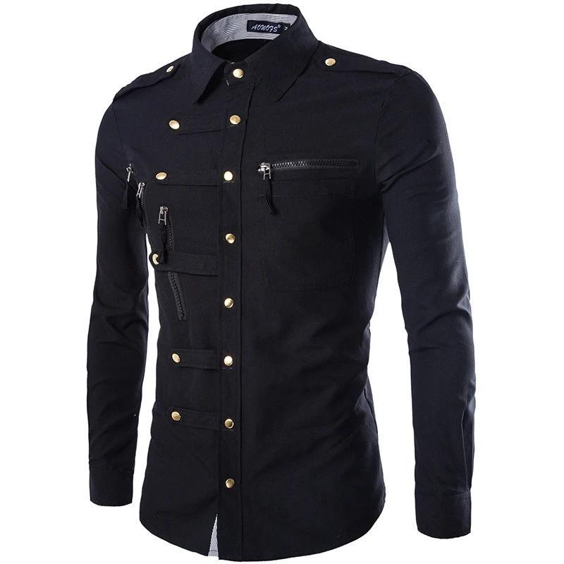 Men's Slim Fit Cotton Dress Shirt by GJG Denim
