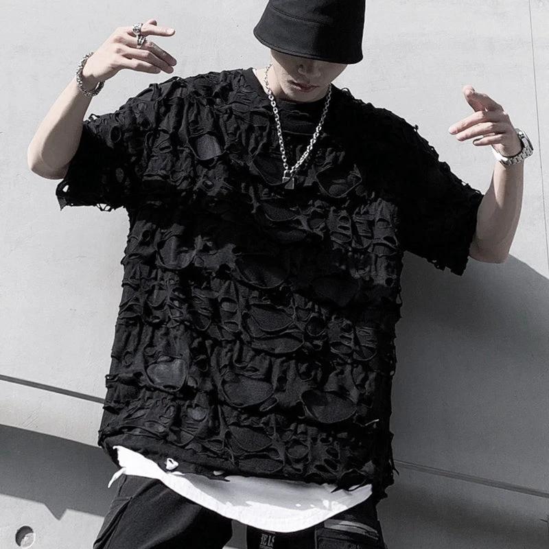 Men's Distressed T-shirt by GJG Denim