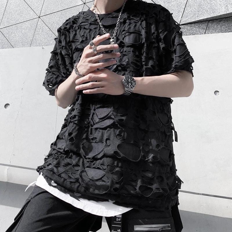 Men's Distressed T-shirt by GJG Denim