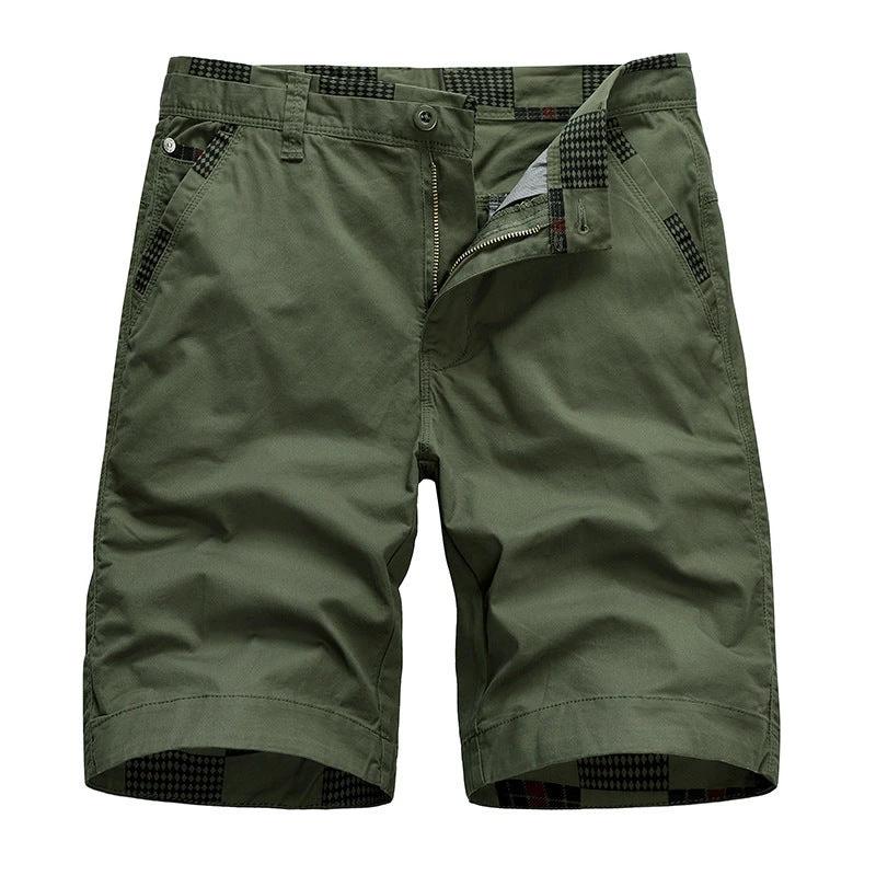 Men's Solid Color Five-point Shorts by GJG Denim