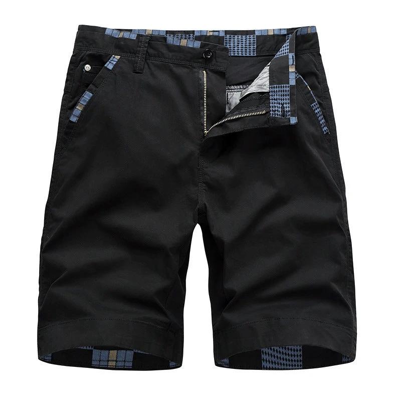 Men's Solid Color Five-point Shorts by GJG Denim