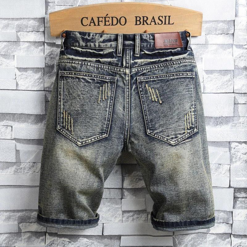 Men's Distressed Jean Shorts by GJG Denim