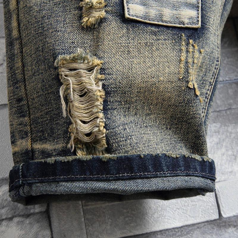 Men's Distressed Jean Shorts by GJG Denim