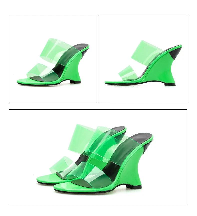 European And American Outer Size Sexy Thick-Heeled Wedge-Strap Sandals by GJG Denim