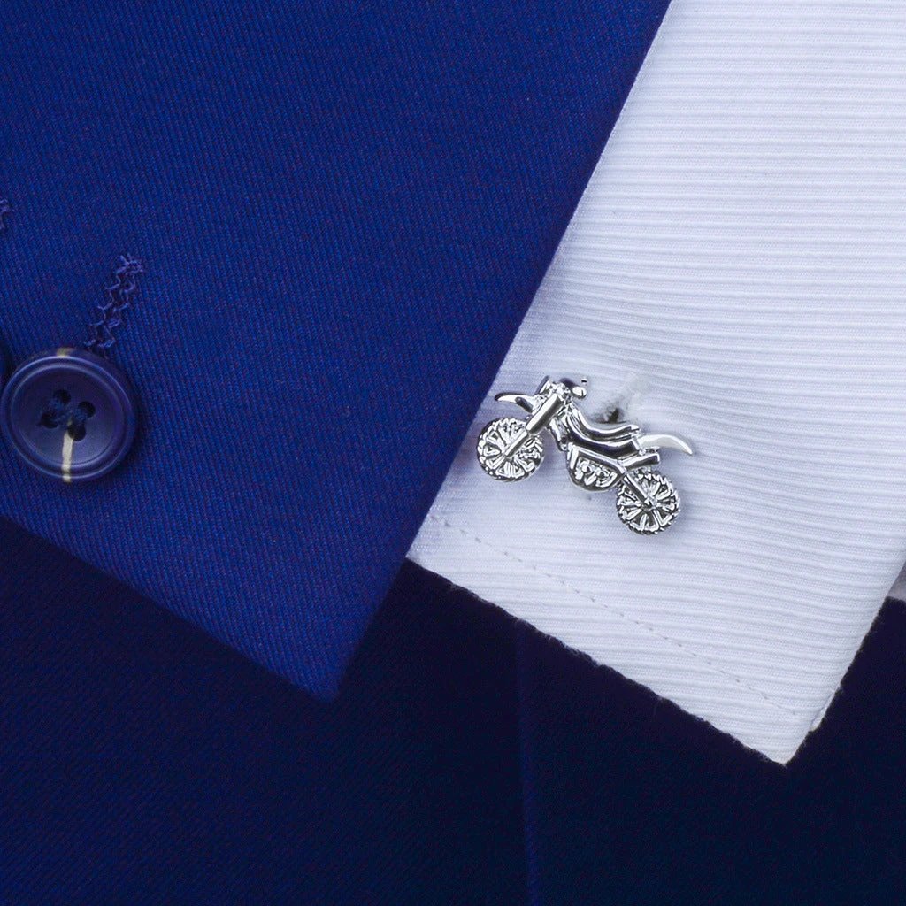 Men's Silver Motorcycle Cuff links by GJG Denim