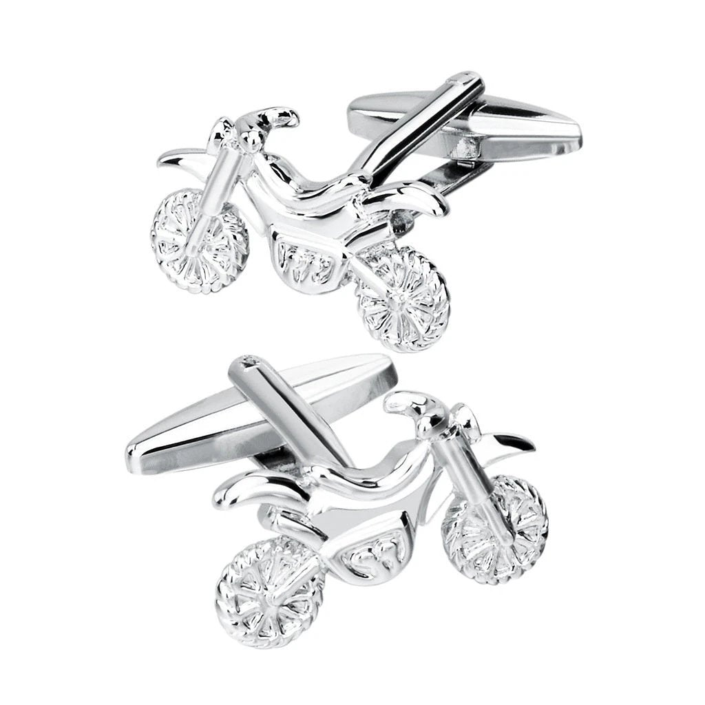 Men's Silver Motorcycle Cuff links by GJG Denim