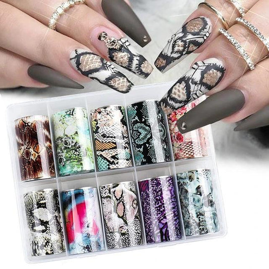 Nail Art Sticker Snake Skin Animal Grain Nail Star Paper Transfer Paper Laser Paper by GJG Denim
