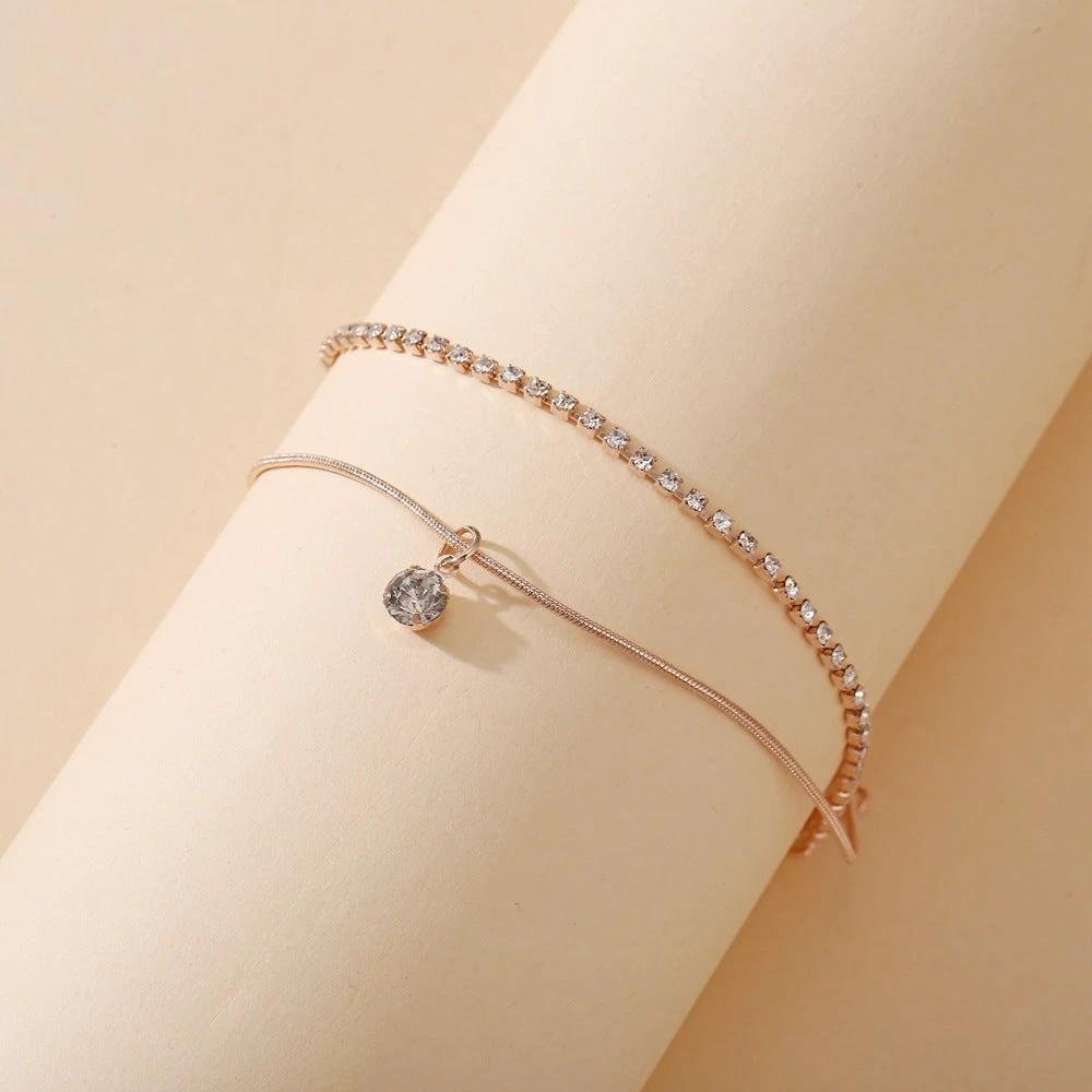 Bohemian Beads Anklets for Women Boho Cubic Zirconia Anklet Ankle Bracelet on Leg Anklet Jewellery by GJG Denim