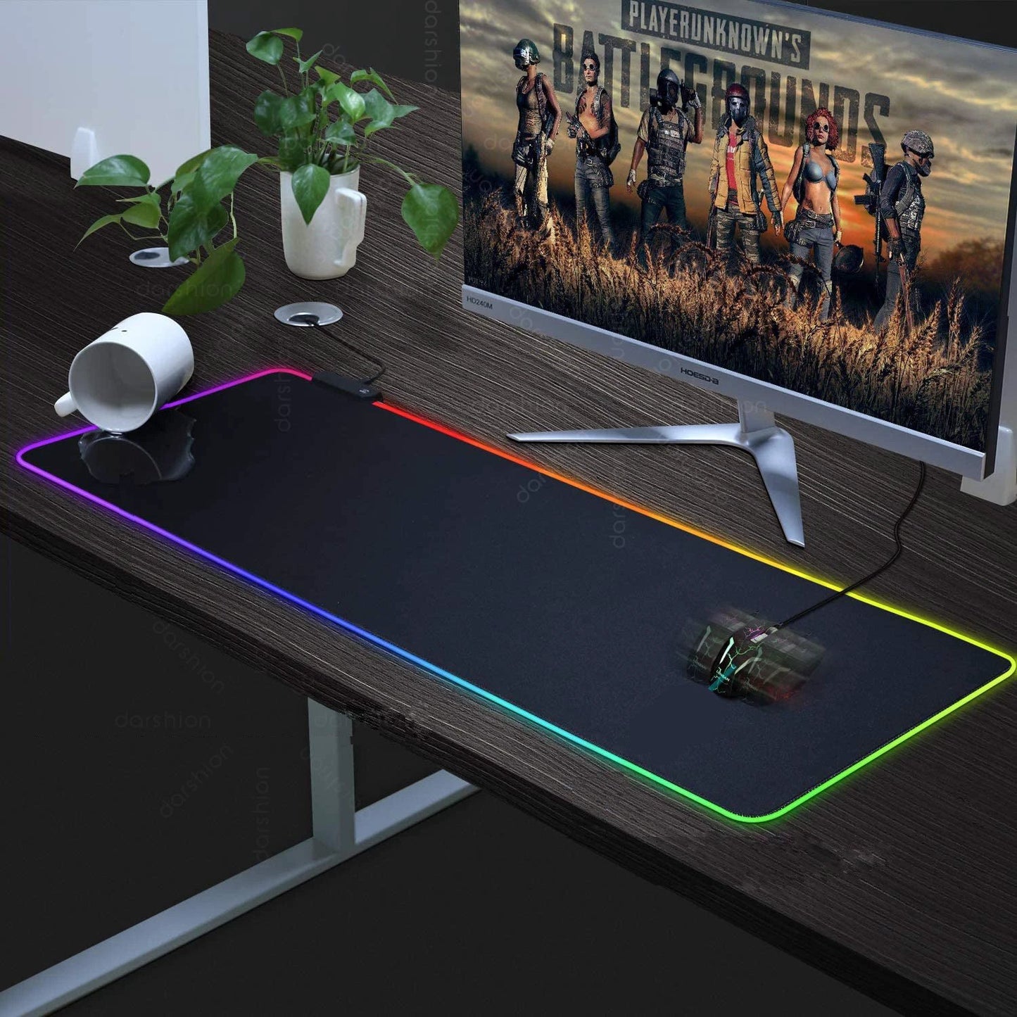 Luminous RGB Mouse Pad/ Luminous Game LED Rubber Table Mat by GJG Denim