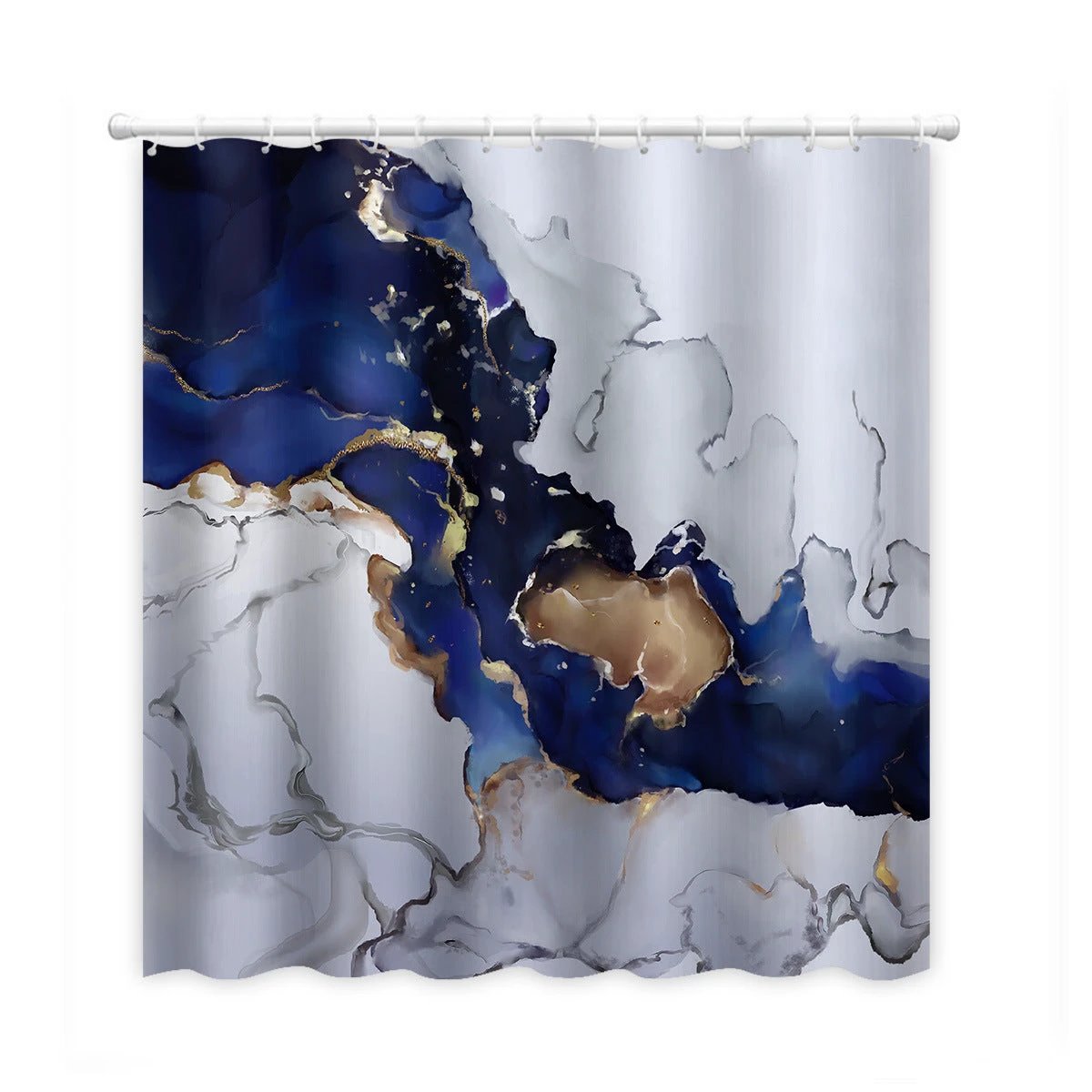 Marble Pattern Printed Polyester Bath Shower Curtain by GJG Denim