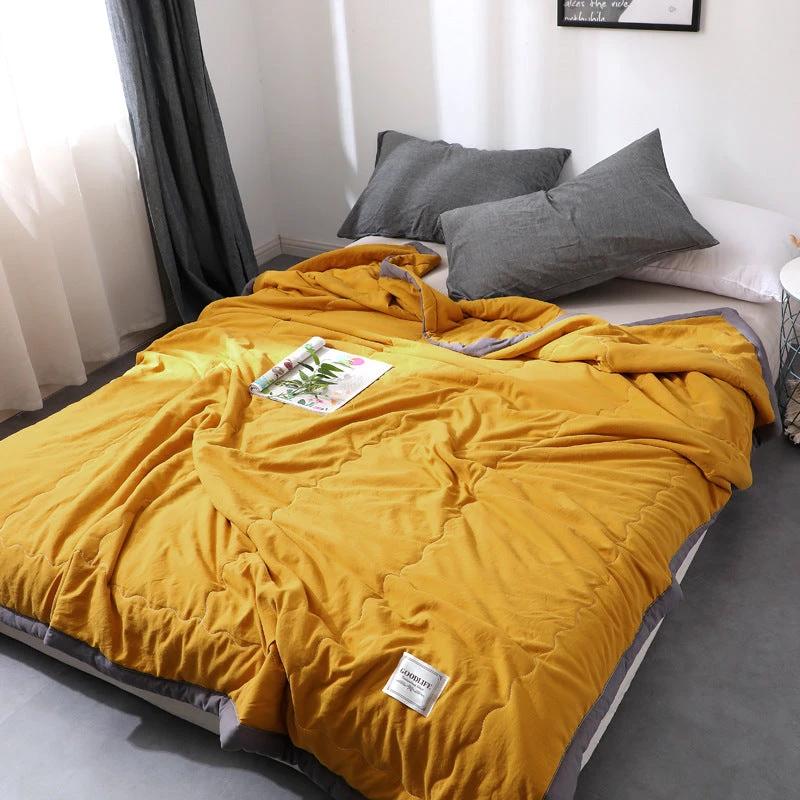 Solid Color Thin Washable Cotton Summer Cool Quilt by GJG Denim
