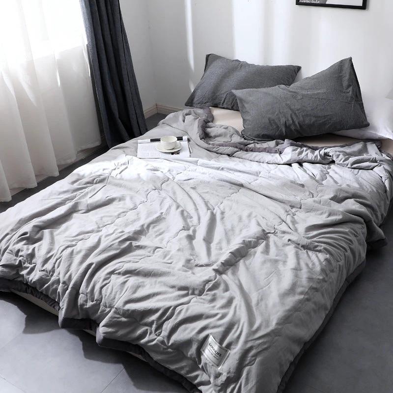 Solid Color Thin Washable Cotton Summer Cool Quilt by GJG Denim