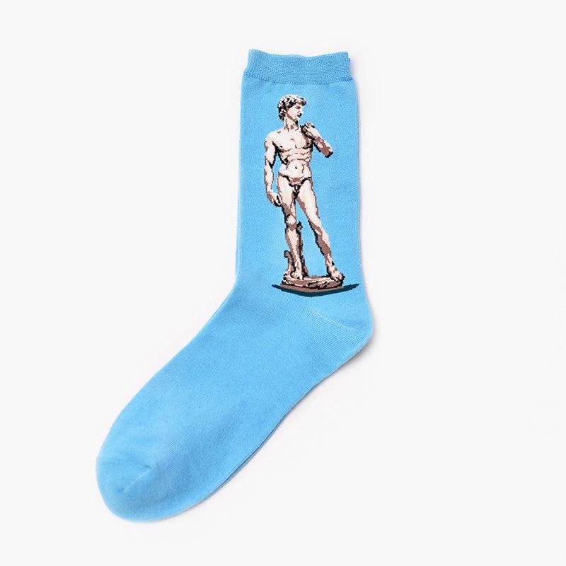 Men's Retro World Famous Oil Painted Socks by GJG Denim