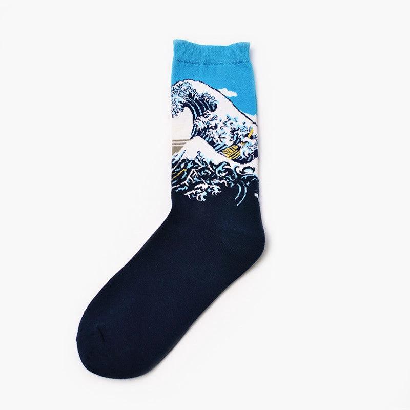 Men's Retro World Famous Oil Painted Socks by GJG Denim