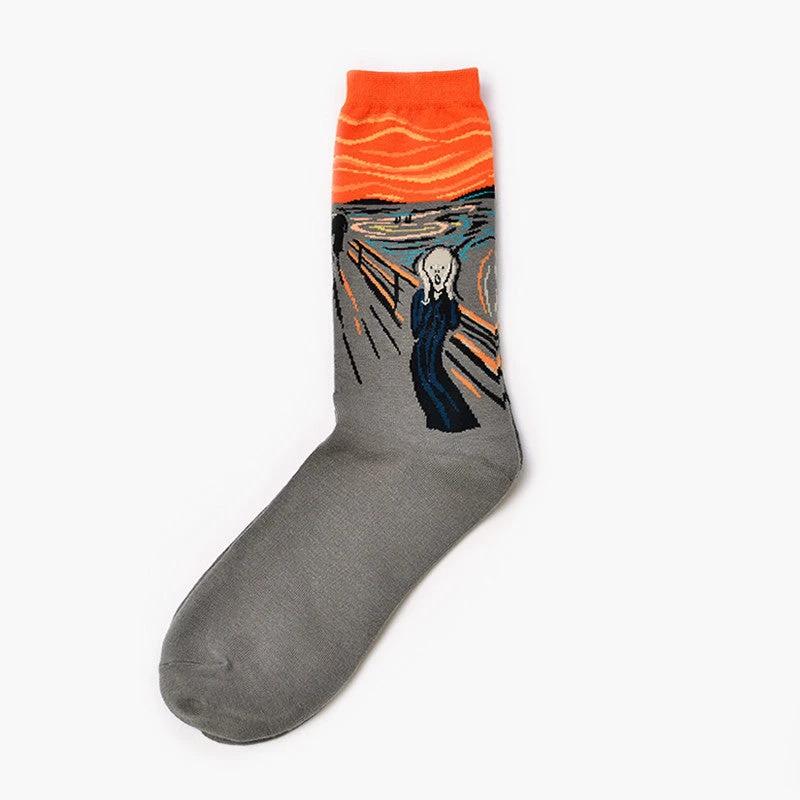 Men's Retro World Famous Oil Painted Socks by GJG Denim