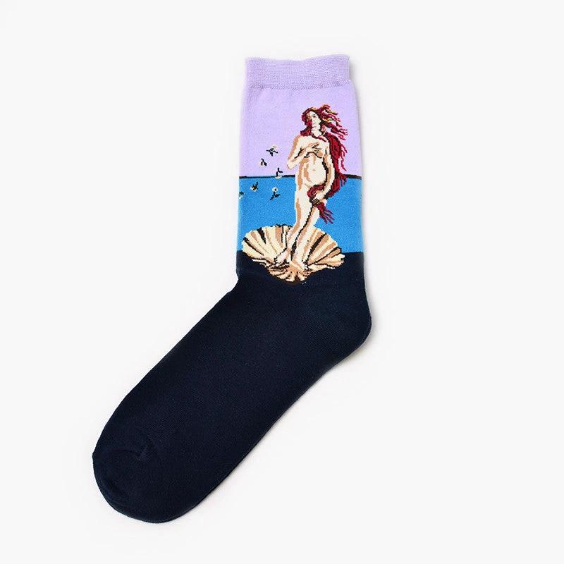 Men's Retro World Famous Oil Painted Socks by GJG Denim