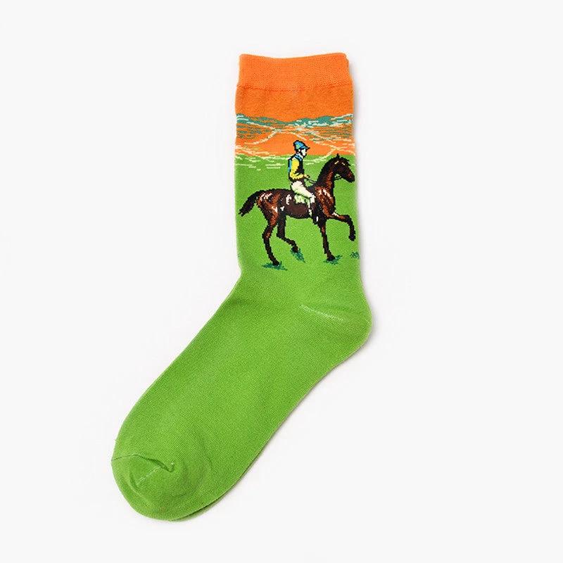 Men's Retro World Famous Oil Painted Socks by GJG Denim