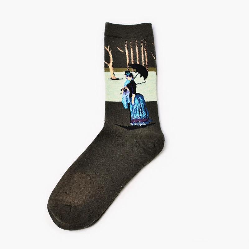 Men's Retro World Famous Oil Painted Socks by GJG Denim