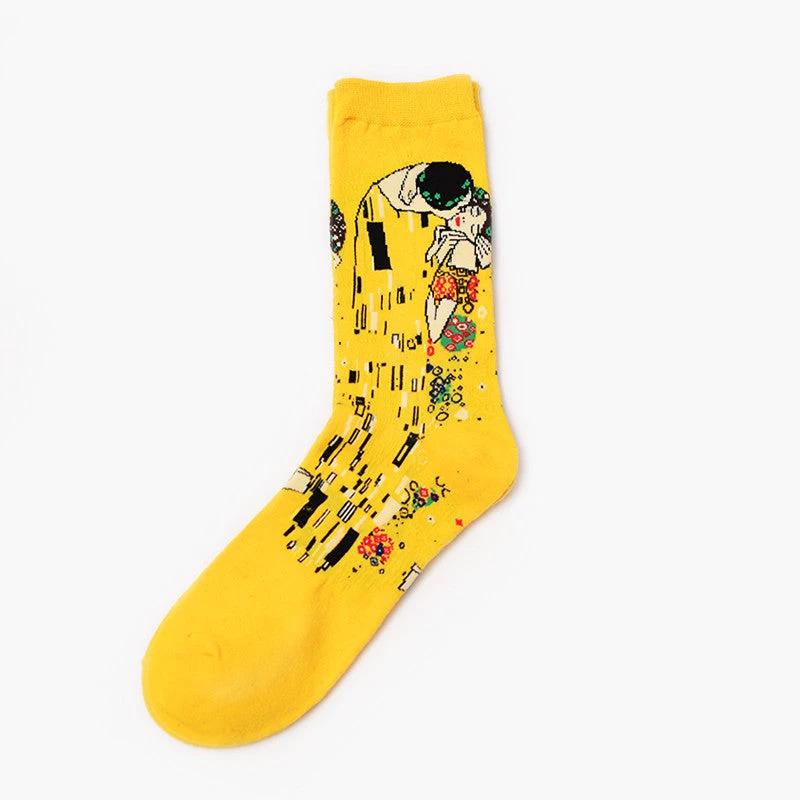 Men's Retro World Famous Oil Painted Socks by GJG Denim