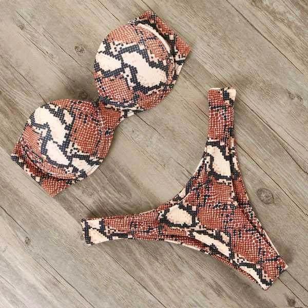 Bikini Sexy Swimwear Women Swimsuit Leopard Bikinis Set Wear by GJG Denim