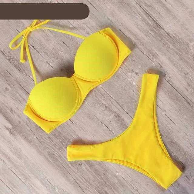 Bikini Sexy Swimwear Women Swimsuit Leopard Bikinis Set Wear by GJG Denim