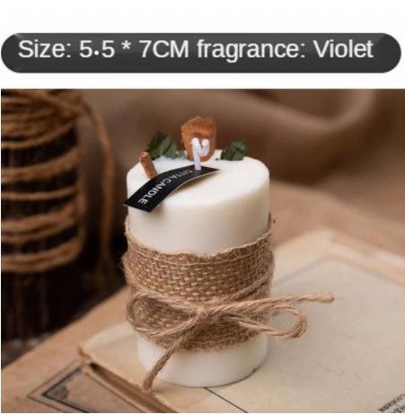 Smokeless Scented Candles Retro Pastoral Scented Candles Natural Environmentally Friendly Plant Essential Oil Fragrance by GJG Denim