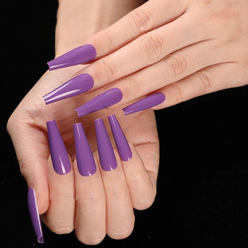 A variety of colors to choose from Nail Art Long Coffin Fake Nails Ballet Nail Patch Wearing Nail Bag by GJG Denim