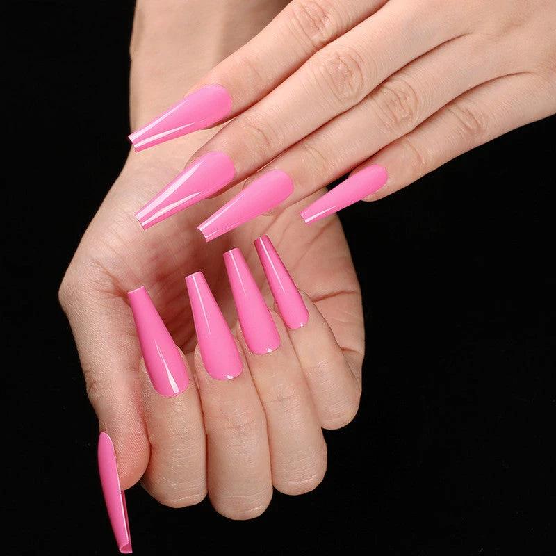 A variety of colors to choose from Nail Art Long Coffin Fake Nails Ballet Nail Patch Wearing Nail Bag by GJG Denim