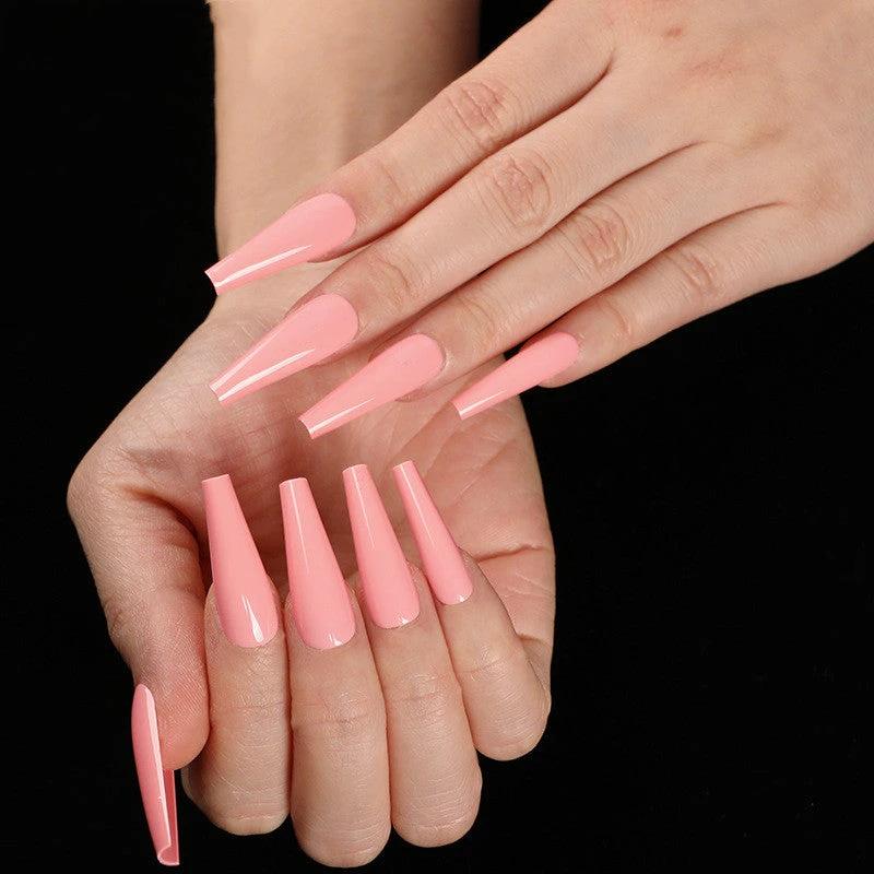 A variety of colors to choose from Nail Art Long Coffin Fake Nails Ballet Nail Patch Wearing Nail Bag by GJG Denim