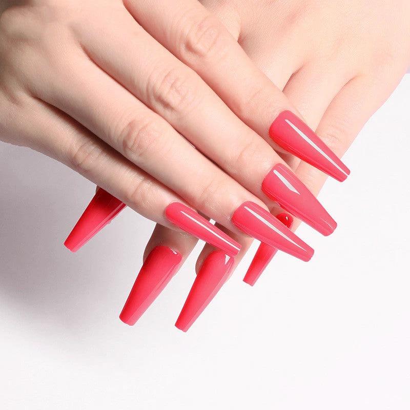 A variety of colors to choose from Nail Art Long Coffin Fake Nails Ballet Nail Patch Wearing Nail Bag by GJG Denim