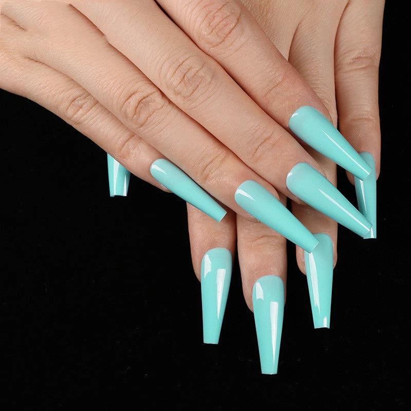 A variety of colors to choose from Nail Art Long Coffin Fake Nails Ballet Nail Patch Wearing Nail Bag by GJG Denim
