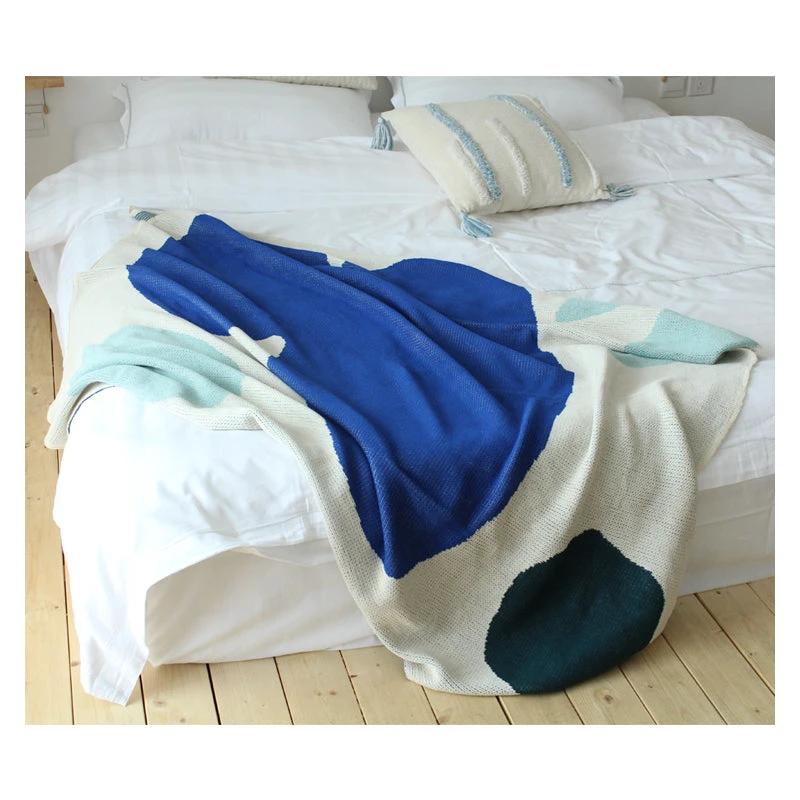 Cotton Knitted Tassel Sofa Blanket by GJG Denim
