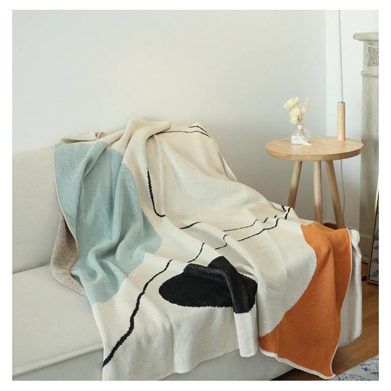 Cotton Knitted Tassel Sofa Blanket by GJG Denim