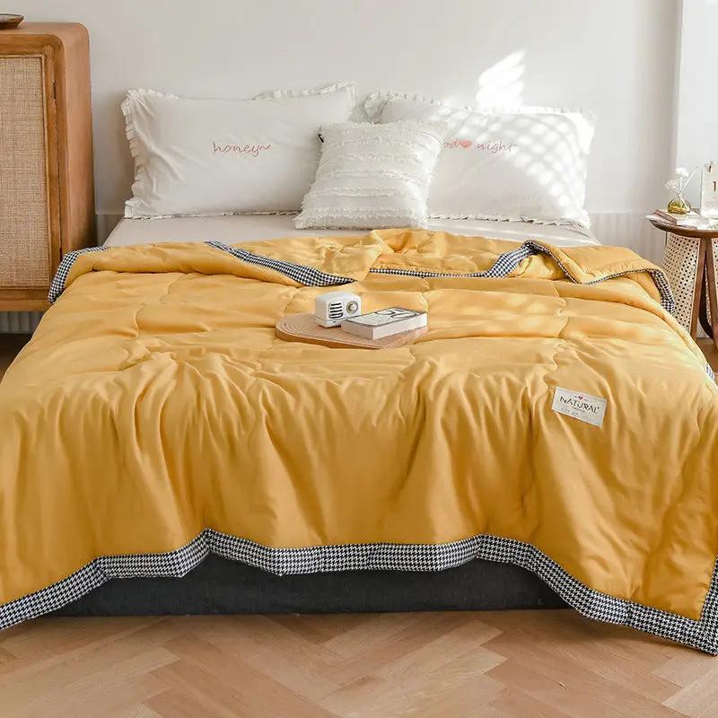 Pure Color Washed Cotton Summer Air Conditioner Thin Quilt by GJG Denim
