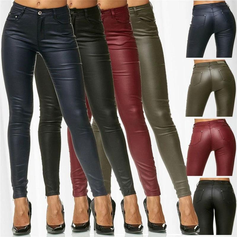 Faux Leather Pants For Women by GJG Denim