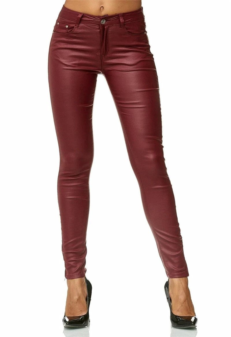 Faux Leather Pants For Women by GJG Denim