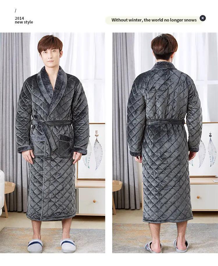 Men's Thickened Velvet Robe by GJG Denim