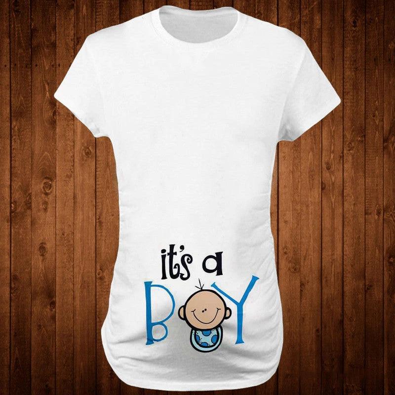 Women T-Shirts Slim Maternity Funny Letter Tops O-Neck Pregnancy Women by GJG Denim