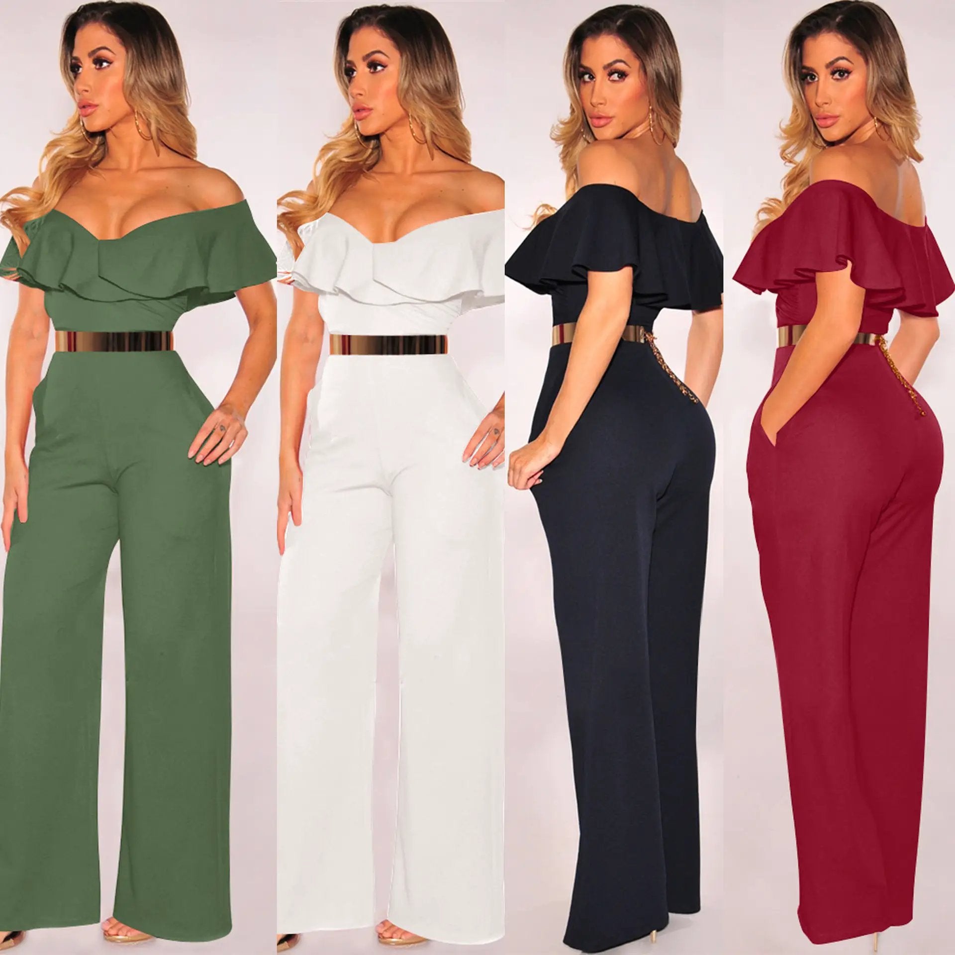 Women's New Standard Code Sexy Falbala Jumpsuits by GJG Denim