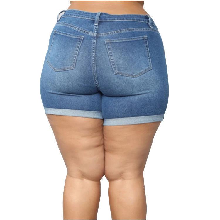 Women'S Plus Size Stretch Denim Shorts by GJG Denim
