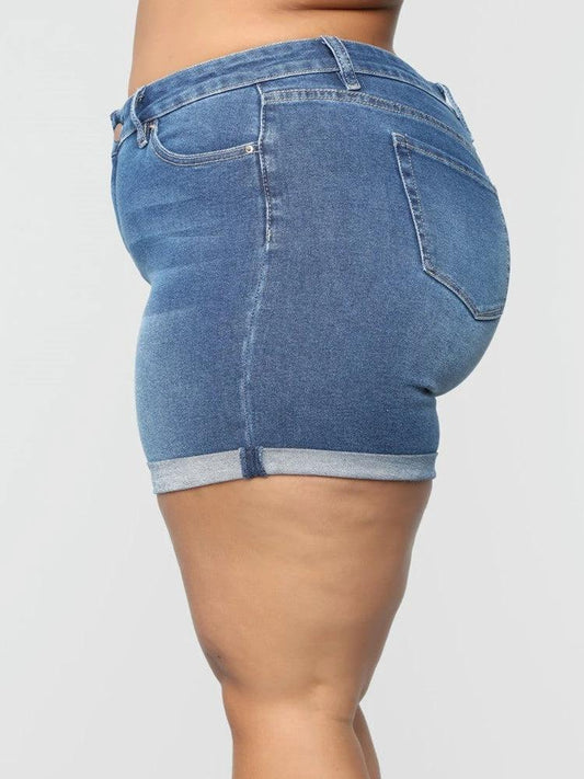 Women'S Plus Size Stretch Denim Shorts by GJG Denim