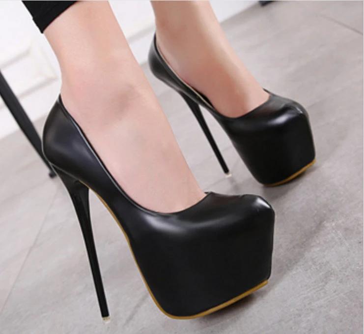 Spring Autumn Sexy Wedding Fetish Round Toe Woman Pumps Platform Very High Heel Pumps by GJG Denim