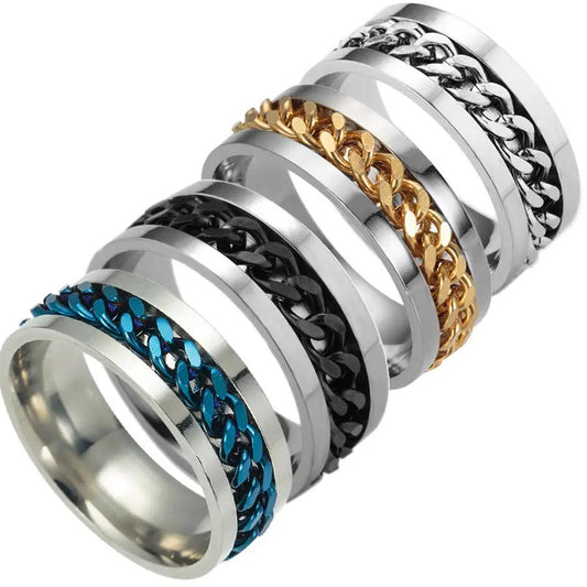 Stainless Steel Spinner Ring For Men by GJG Denim