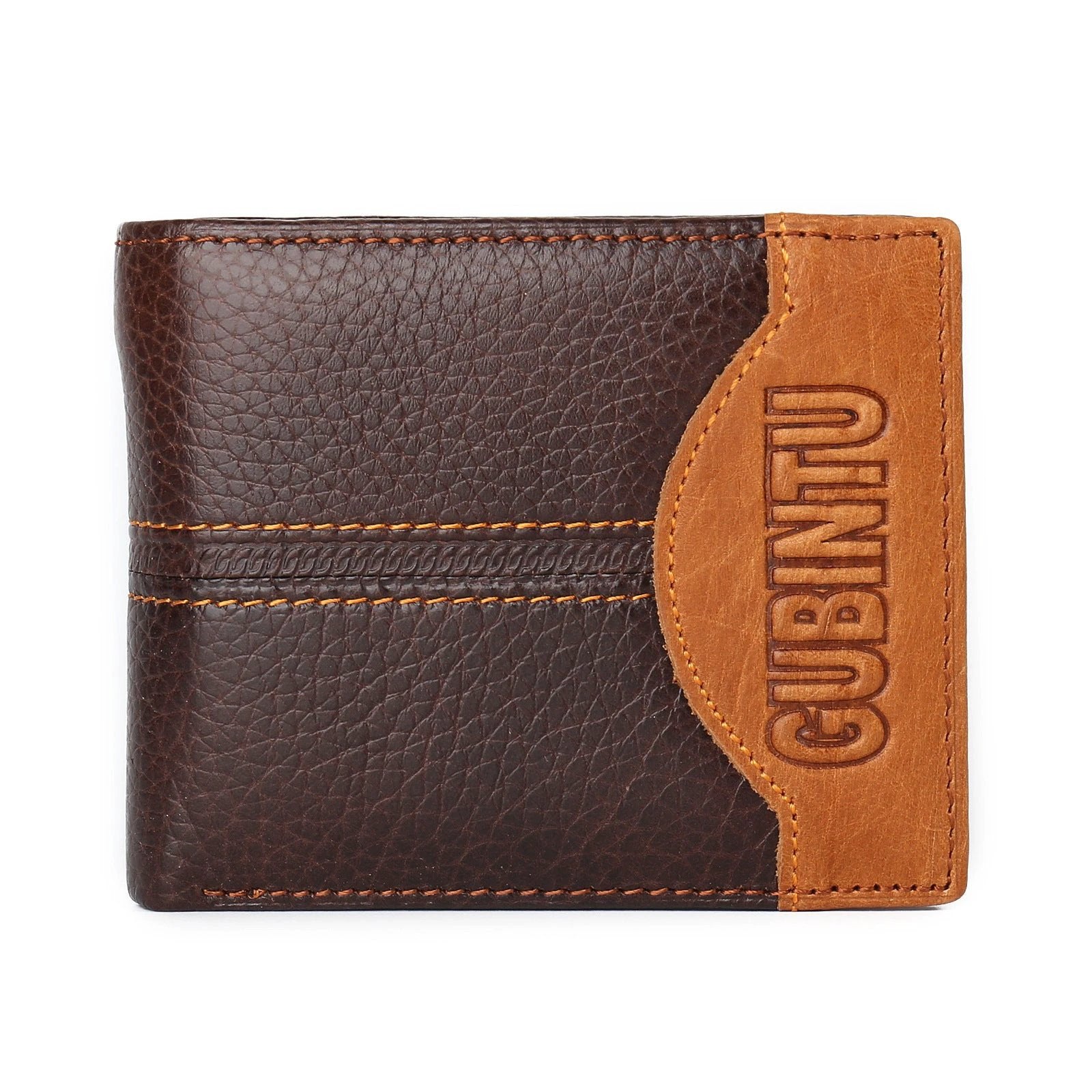 Genuine Leather Men's Patchwork Wallet by GJG Denim