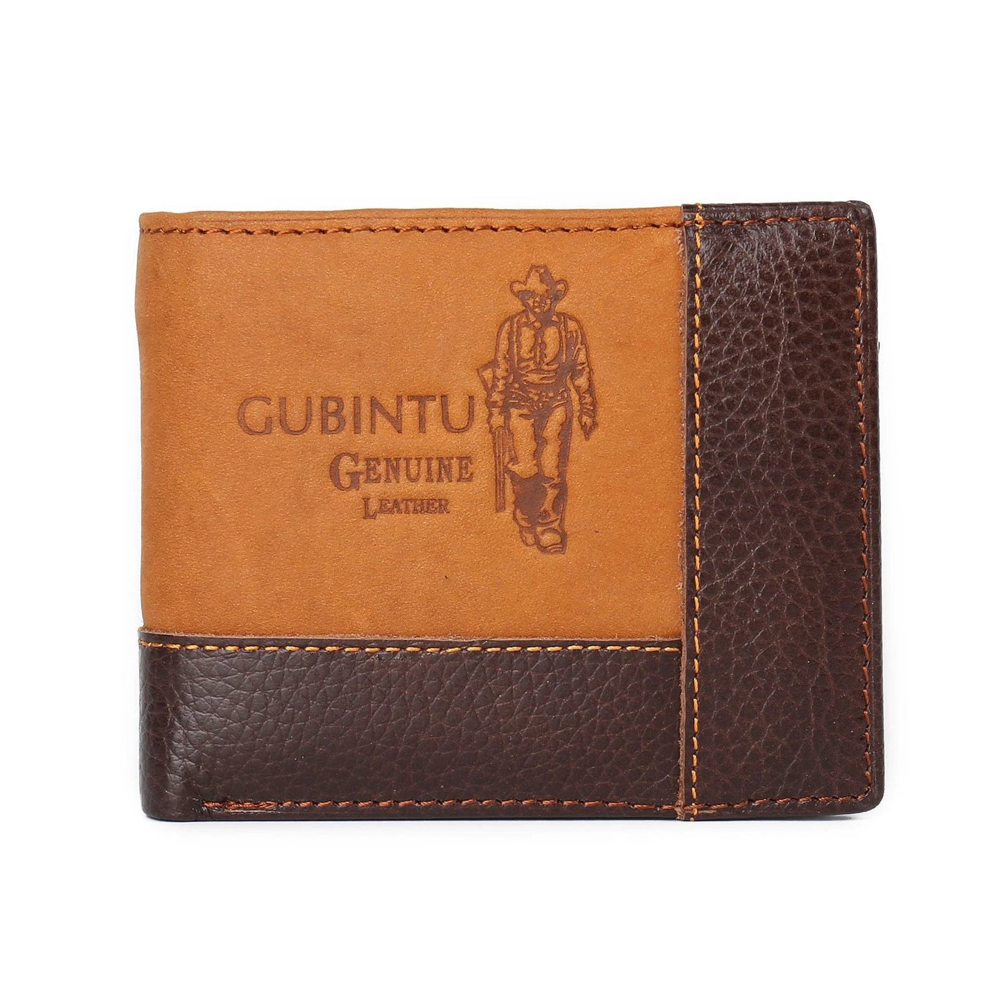 Genuine Leather Men's Patchwork Wallet by GJG Denim
