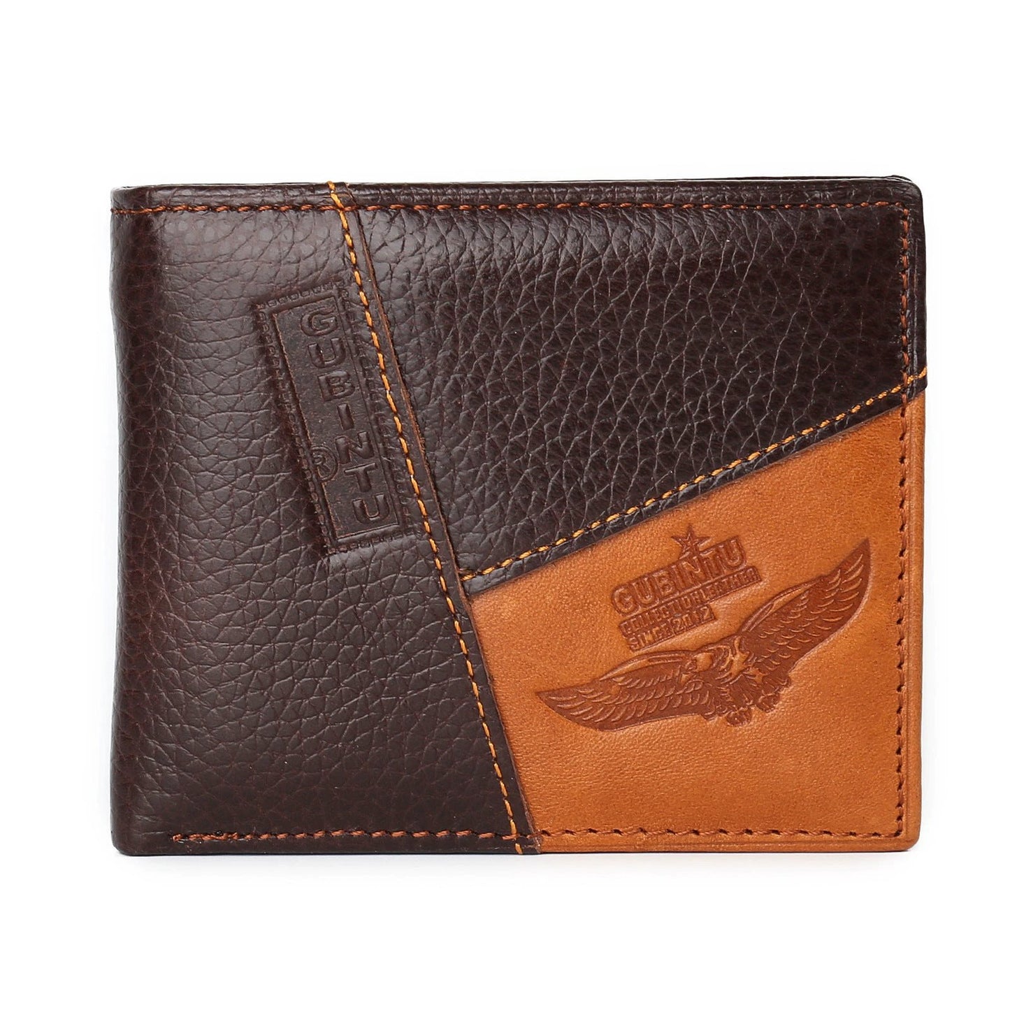 Genuine Leather Men's Patchwork Wallet by GJG Denim