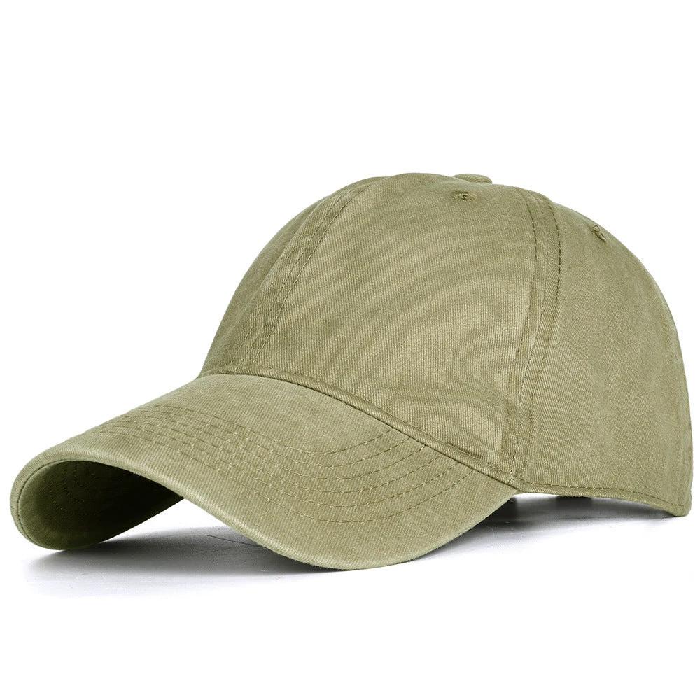 All-match Washable Solid Color Baseball Cap For Men by GJG Denim