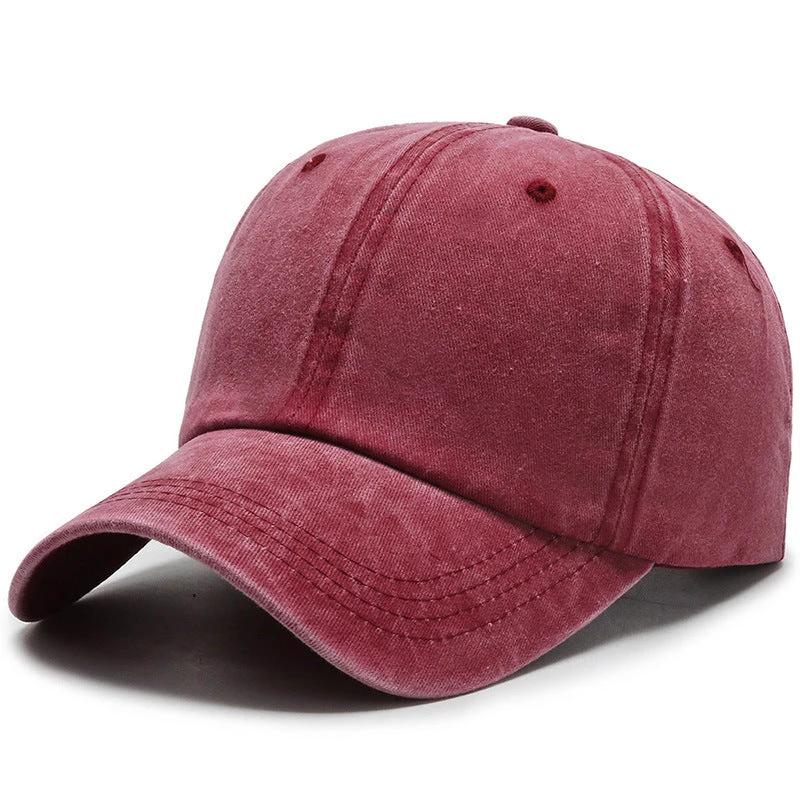 All-match Washable Solid Color Baseball Cap For Men by GJG Denim